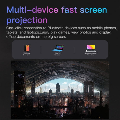 Projecteur mobile WiFi portable S30 Android System HD, type de prise : prise UE (blanc) SH402B1147-08