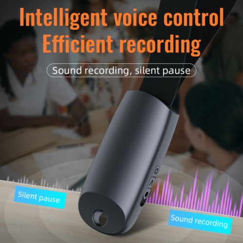 JNN S26 Enregistreur vocal numérique intelligent avec cordon, capacité : 16 Go (noir) SJ503A1626-08