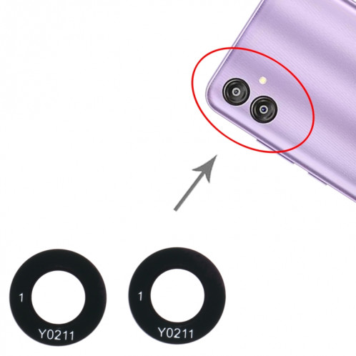 Objectif de caméra arrière pour Samsung Galaxy F04 SM-E045F, 10 pièces SH2420715-04