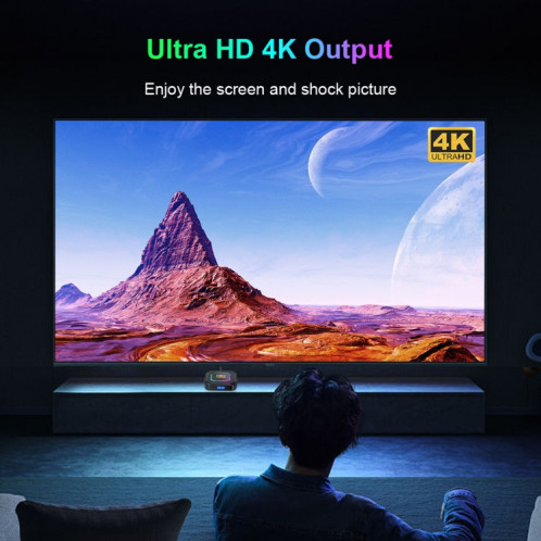 HK1 RBOX K8 8K Android 13.0 Smart TV Box avec télécommande, 4 Go + 128 Go, RK3528 Quad-Core (prise UE) SH704A606-013
