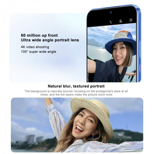 Huawei nova 12 Active, 8 Go + 256 Go, identification par empreinte digitale à l'écran, 6,7 pouces HarmonyOS 4.0 Qualcomm Snapdragon 778G 4G Octa Core, réseau : 4G, NFC, OTG, ne prend pas en charge Google Play (bleu) SH201C1249-010
