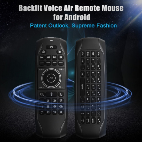 G7V Pro 2.4GHz Fly Air Mouse LED Rétroéclairage Clavier Sans Fil Télécommande avec Gyroscope pour Android TV Box / PC, Support Intelligent Voice SH65841270-012