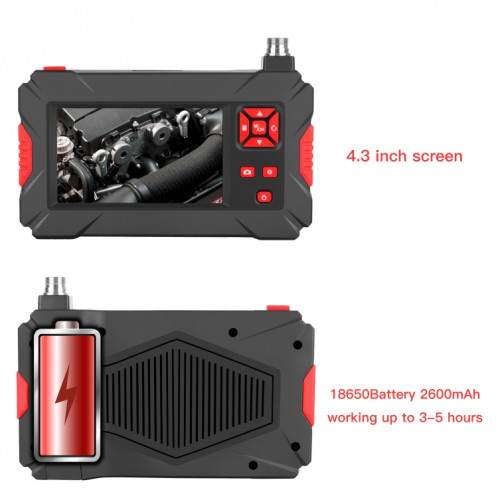 P30 8mm 1080P IP68 Endoscope numérique étanche à écran de 4,3 pouces à double caméra, longueur: tube de serpent de 3 m (noir) SH802A408-08