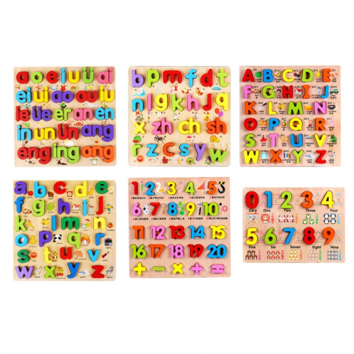 Jouets en bois pour enfants Puzzles Jouets éducatifs Puzzle Conseil Jouet plaque cognitive SH580E1559-04