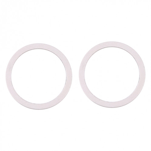 Anneau de protection en métal pour objectif en verre de caméra arrière 2 PCS pour iPhone 12 (blanc) SH012W512-03