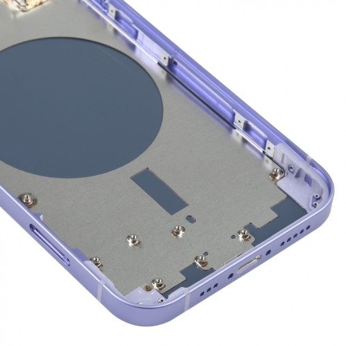 Housse de boîtier arrière avec plateau de carte SIM et lentille de caméra pour iPhone 12 (violet) SH78PL190-06