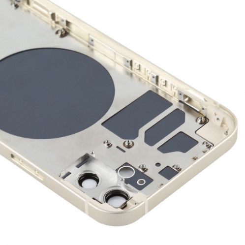 Couvercle arrière du boîtier avec plateau pour carte SIM, touches latérales et objectif de l'appareil photo pour iPhone 12 (blanc) SH78WL1287-06