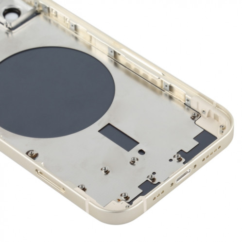 Couvercle arrière du boîtier avec plateau pour carte SIM, touches latérales et objectif de l'appareil photo pour iPhone 12 (blanc) SH78WL1287-06