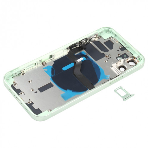 Couverture arrière de la batterie (avec touches latérales et plateau de carte et puissance + Volume Flex Câble et module de chargement sans fil) pour iPhone 12 SH88GL1162-06