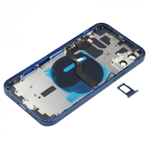 Couverture arrière de la batterie (avec touches latérales et plateau de carte et puissance + Volume Flex Câble et module de chargement sans fil) pour iPhone 12 SH88LL1689-06