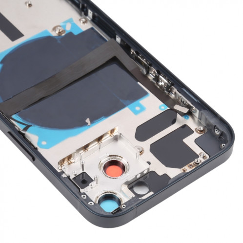 Coque arrière de batterie pour iPhone 13 avec touches latérales et plateau de carte et câble flexible d'alimentation + volume et module de charge sans fil (noir) SH38BL347-07