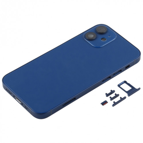 Couvercle arrière du boîtier avec plateau pour carte SIM, touches latérales et objectif de l'appareil photo pour iPhone 12 mini (bleu) SH45DL466-06
