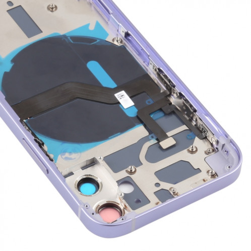 Couverture arrière de la batterie (avec touches latérales et plateau de carte et puissance + volume de câble Flex et module de charge sans fil) pour iPhone 12 mini SH50PL370-06