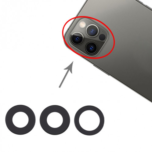 Cache d'objectif de caméra pour iPhone 12 Pro Max (noir) SH014B1196-04
