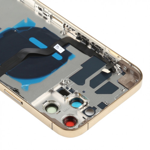 Couverture arrière de la batterie (avec touches latérales et plateau de carte et puissance + volume Flex Câble et module de chargement sans fil) pour iPhone 12 Pro Max (Or) SH36JL1652-06