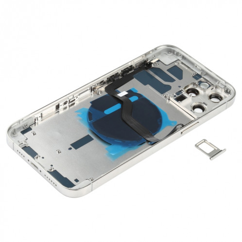 Couvercle arrière de la batterie (avec touches latérales et plateau de carte et puissance + volume Flex Câble et module de chargement sans fil) pour iPhone 12 Pro Max (Blanc) SH36WL1505-06