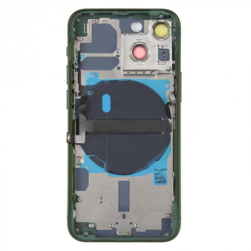 Coque arrière de batterie pour iPhone 13 mini avec touches latérales et plateau de carte et câble flexible d'alimentation + volume et module de charge sans fil (vert) SH14GL484-07