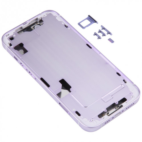 Coque arrière de batterie pour iPhone 14 avec cadre central/touches latérales (violet) SH95PL1764-06