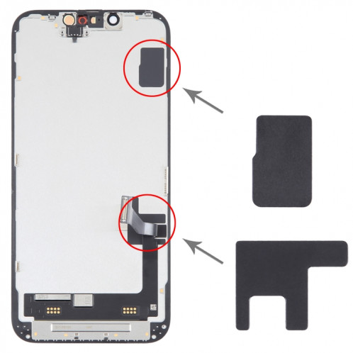 100/Set Autocollant Graphite Dissipateur de Chaleur LCD pour iPhone 14 SH0113247-05