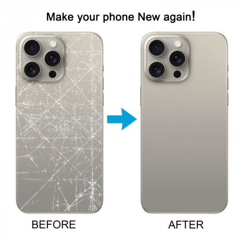 Pour iPhone 15 Pro Couvercle arrière de la batterie en verre (Titane) SH7TCL927-07