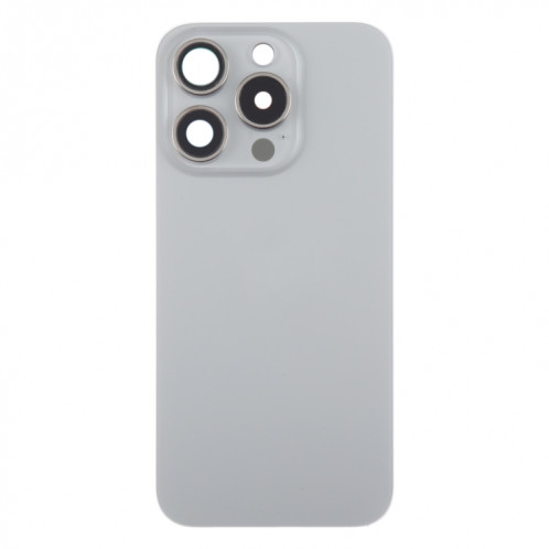 Pour iPhone 15 Pro Max Couvercle arrière de la batterie en verre avec couvercle d'objectif d'appareil photo (gris) SH87HL817-07