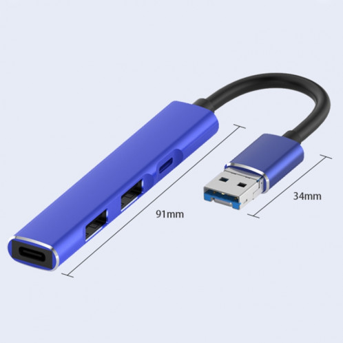 Station d'accueil multifonction 4 en 1 8 broches/USB vers Type-C / 2 ports USB / 8 broches HUB (bleu) SH241L1377-07