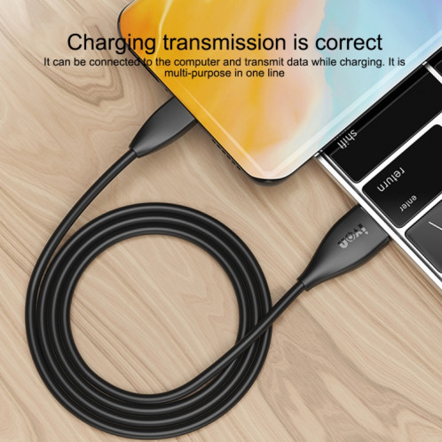Ivon CA87 USB à Micro USB TPE Câble de données Fast Charge, Longueur du câble: 1M (blanc) SI415W365-08