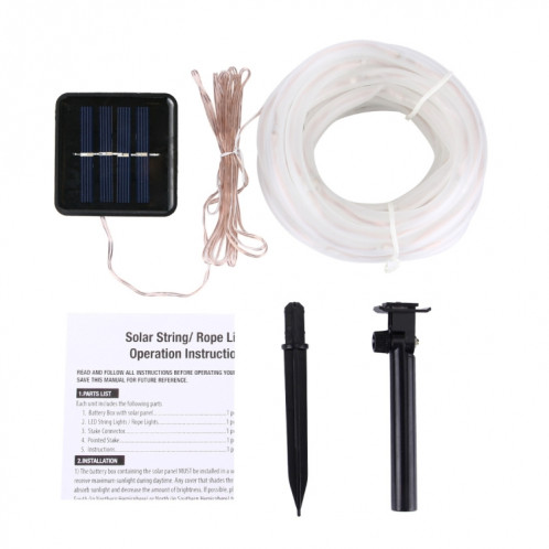 Lumière de corde de boîtier de 5m 400-600LM, panneau solaire résistant à l'eau 50 LED avec le câble prolongé par 2m (lumière bleue) SH56BL1640-08