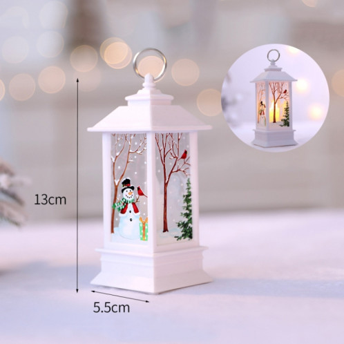 Décoration de bureau de lampe à LED de flamme de simulation de Noël de motif de bonhomme de neige blanc SH966B1911-04