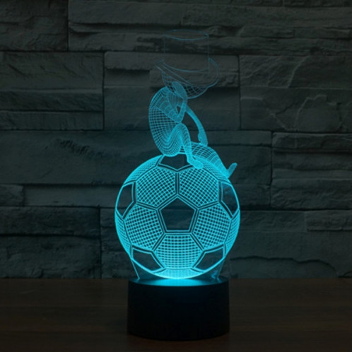 Thinking Football Style 7 Couleur Décoloration Creative Visual stéréo lampe 3D Touch Switch Control LED Light Lampe de bureau Night Light ST62290-013