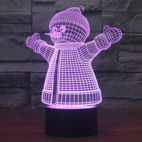Snowman Style 7 Color Deccoloration Creative Laser stéréo Lampe 3D Touch Switch Control LED Light Lampe de bureau Night Light SS62301-013