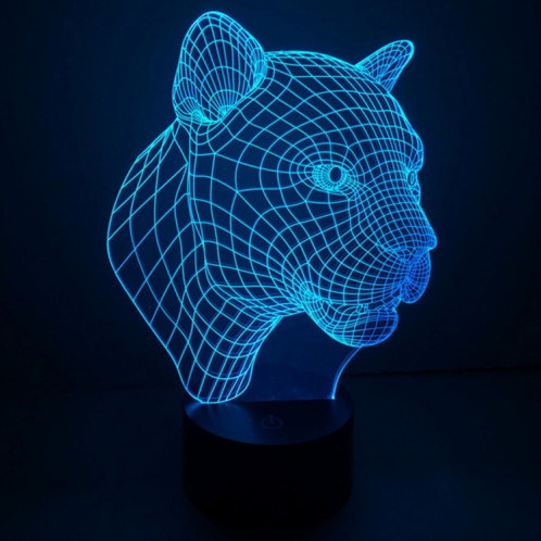Leopard Style 7 Color Deccoloration Lampe stéréo visuelle créative Contrôle du contact tactile 3D Lumière LED Lampe de bureau Lampe de nuit SL62332-013