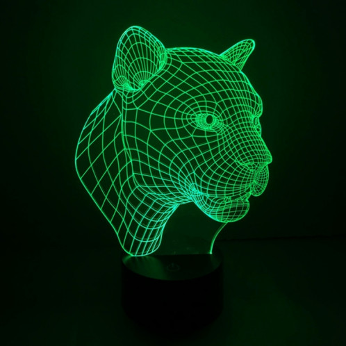 Leopard Style 7 Color Deccoloration Lampe stéréo visuelle créative Contrôle du contact tactile 3D Lumière LED Lampe de bureau Lampe de nuit SL62332-013