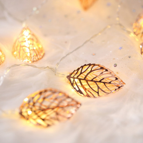 3m feuille d'or rose prise USB romantique LED chaîne de vacances lumière, 20 LEDs Adolescente Style Warm Fairy Lampe décorative pour Noël, Mariage, chambre à coucher (Warm White) SH35WW1251-04