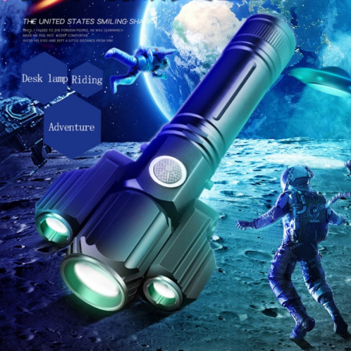 KS-739 Lampe de poche à DEL à focale fixe T6 + XPE étanche à chargement USB avec batterie au lithium 4 modes et 18650 SH8806371-011