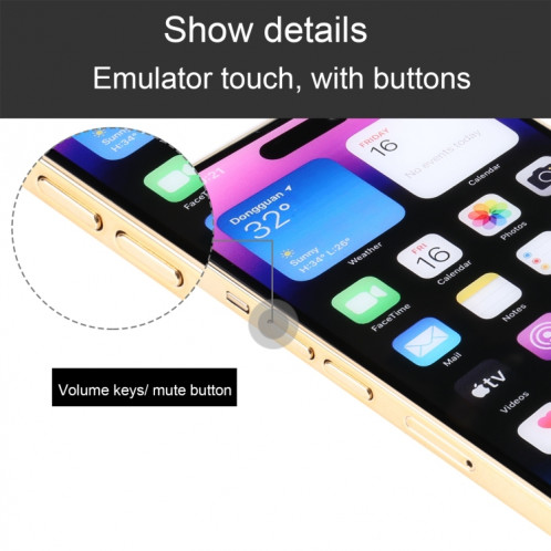 Pour iPhone 14 Pro écran couleur faux modèle d'affichage factice non fonctionnel (or) SH109J1750-07