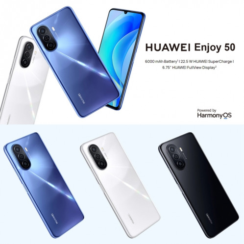 Huawei Enjoy 50 4G MGA-AL00, 6 Go + 128 Go, version chinoise, Caméras arrière doubles, batterie 6000 mAh, identification du visage et identification des empreintes digitales latérales, 6,75 pouces HarmonyOS 2 Octa SH183L49-07