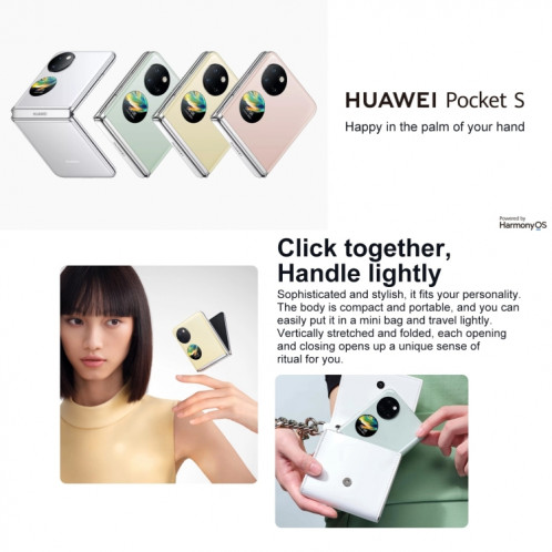 HUAWEI Pocket S 256 Go BAL-AL60, appareil photo 40 MP, version Chine, Caméras arrière doubles, identification d'empreintes digitales latérales, 6,9 pouces + 1,04 pouces HarmonyOS 3.0 Snapdragon 778G Octa Core jusqu'à SH92MG1206-013