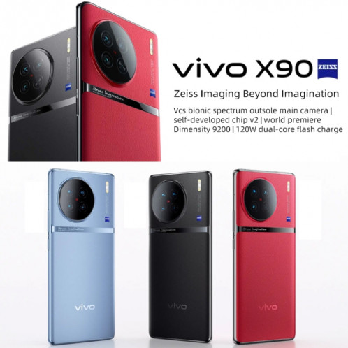 Vivo X90 5G, appareil photo 50MP, 8 Go + 256 Go, Caméras arrière triples, identification d'empreintes digitales à l'écran / identification faciale, batterie 4810 mAh, Android 13.0 OriginOS 3 MediaTek Dimensity 9200 SV349R1328-011