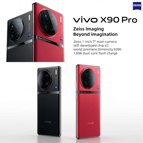 Vivo X90 Pro 5G, appareil photo 50MP, 12 Go + 256 Go, Caméras arrière triples, identification d'empreintes digitales d'écran/identification de visage, batterie 4870 mAh, 6,78 pouces Android 13.0 OriginOS 3 MediaTek SV353B504-011