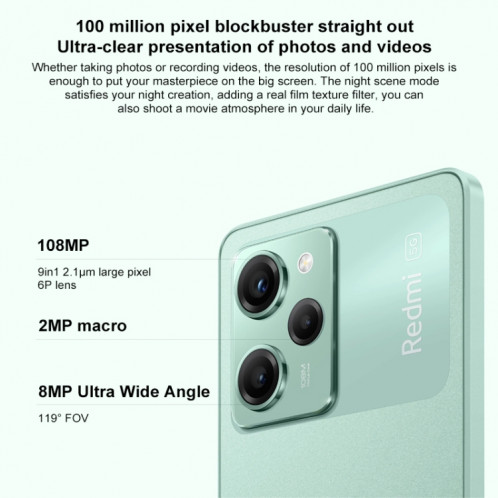 Xiaomi Redmi Note 12 Vitesse Pro 5G, appareil photo 108MP, 12 Go + 256 Go, Caméras triple arrière, batterie 5000 mAh, 6,67 pouces MIUI 14 Snapdragon 778G Octa Core jusqu'à 2,4 GHz, réseau : 5G, double SIM, NFC, IR SX373G1571-014