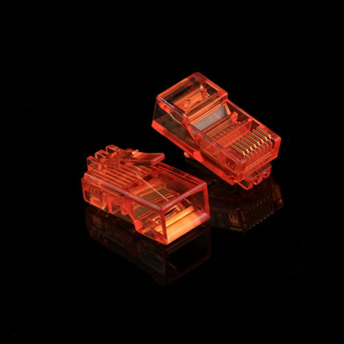 100 PCS Anpwoo Amp01 RJ45 Connecteur Fiche Modulaire (Orange) S1010E1239-05