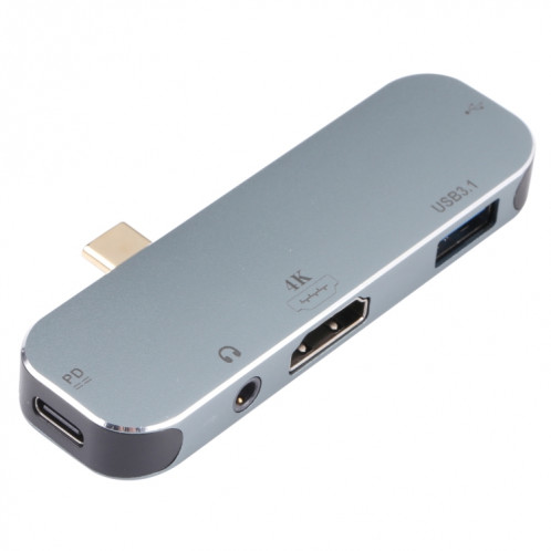 5 in 1 USB-C / Type-C Male to PD USB-C / Type-C Charging + 3.5mm AUX + 4K HDMI + USB 3.1 + USB Female Adapter SH19231535-04