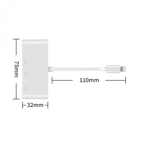 75216 4 en 1 8 broches vers HDMI + charge 8 broches + 2 ports USB convertisseur vidéo HD SH84581524-012