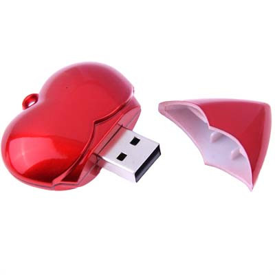 Disque flash USB2.0 style coeur de 4 Go (rouge) S420RB1218-06