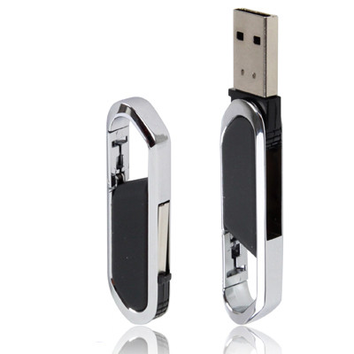 Disque flash USB 2.0 de style Keychains métallique de 16 Go (noir) S193BD1090-02