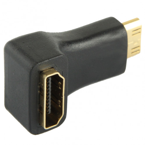 Adaptateur femelle HDMI Mini HDMI vers HDMI 19 broches avec angle de 90 degrés (noir) SH001552-04