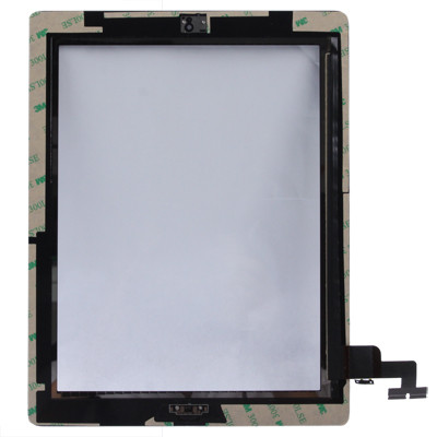 Panneau tactile (bouton du contrôleur + bouton de la touche d'accueil, câble flexible à membrane PCB + adhésif d'installation de l'écran tactile) pour iPad 2 / A1395 / A1396 / A1397 (noir) SH758B755-05
