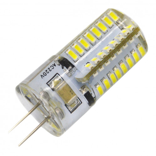 G4 4W 200LM Silicone ampoule de maïs, 64 LED SMD 3014, lumière blanche, AC 220V SH505W1534-07