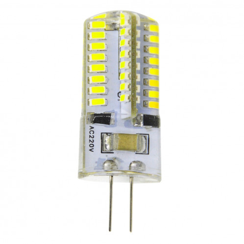 G4 4W 200LM Silicone ampoule de maïs, 64 LED SMD 3014, lumière blanche, AC 220V SH505W1534-07